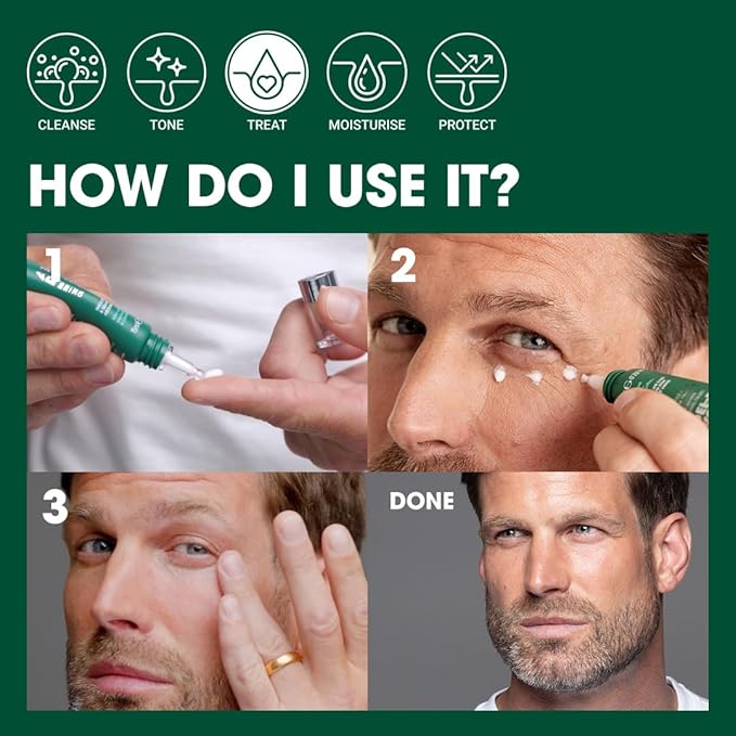 Mens Eye Cream, Lifting & Firming Formula, Helps Reduce Fine Lines and Crow's Feet, Hydrating with Peptides & Caffeine, 15ml. Aka. AGE DEF-EYE