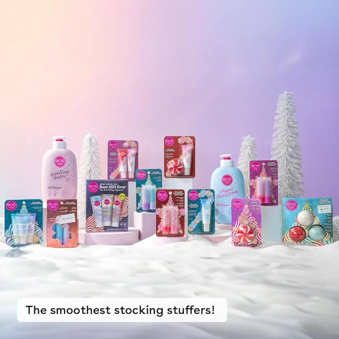 eos Holiday Lip Scrub Exfoliator- Candy Cane Sugar Scrub, Limited-Edition Moisturizing Lip Treatment, Stocking Stuffers, 0.56 oz