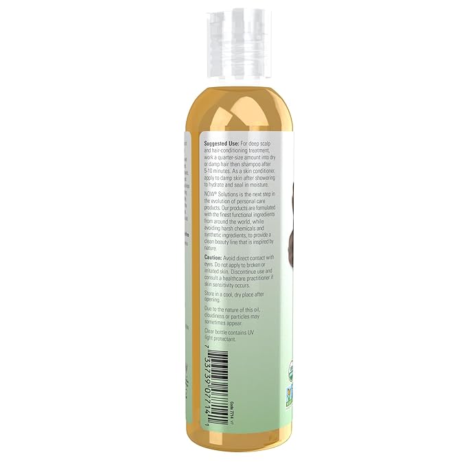 NOW Solutions, Organic Jojoba, Moisturizing Multi-Purpose Oil for Face, Hair and Body, 8-Ounce