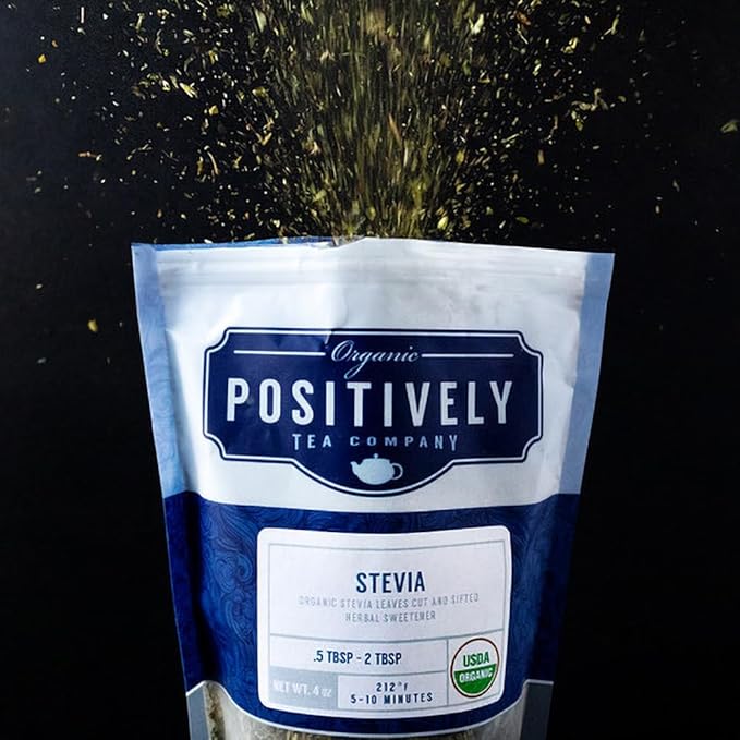 Organic Positively Tea Company, Stevia Leaf, Herbal Tea, Loose Leaf, 16 Ounce