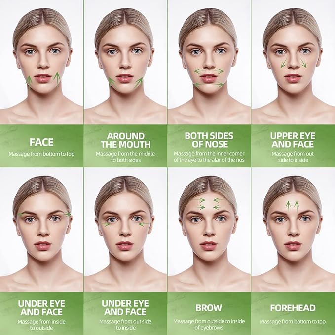 3-in-1 Natural Jade Roller and Gua Sha Set for Face and Eye Ice Roller Facial Cooling Massage Roller (Green Ice Roller + Jade Roller + Gua Sha)