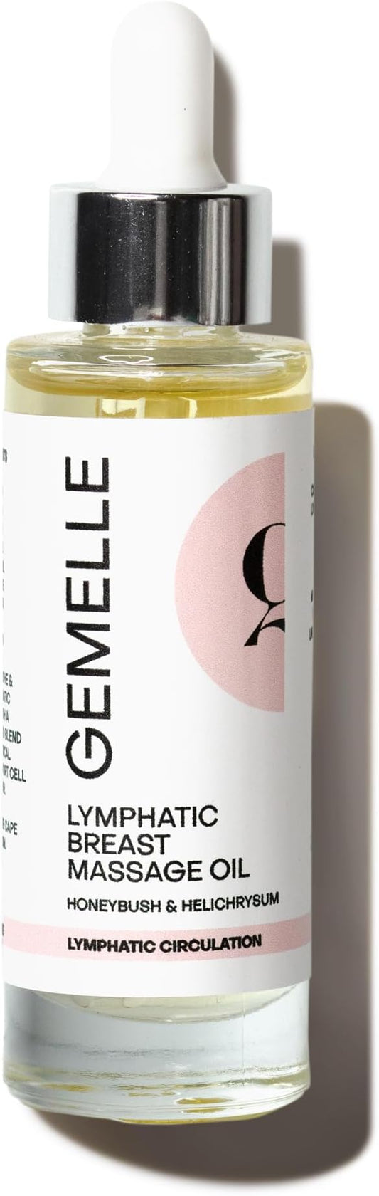 GEMELLE Lymphatic Breast Massage Oil | 2024 Product of The Year | Lymphatic Circulation, Beauty, Wellness | Honeybush & Helichrysum | Paraben-Free, Clean Beauty, Luxury Natural Skin Care 30ml