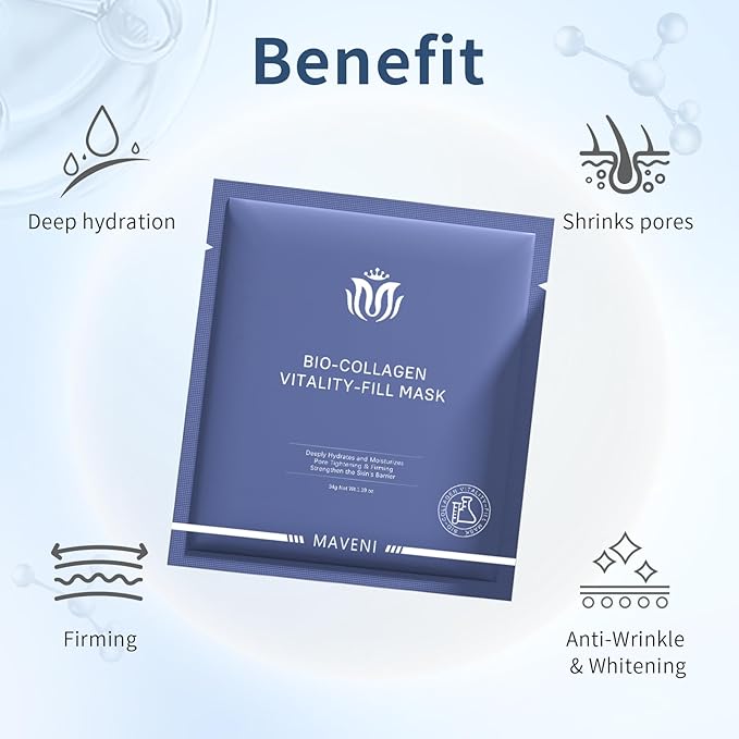 Bio-Collagen Face Masks, Real Deep Collagen Mask, Vitality-Fill Deep Hydrates, Facial Hydrogel Masks | TikTok Trend Items | Korean Skin Care