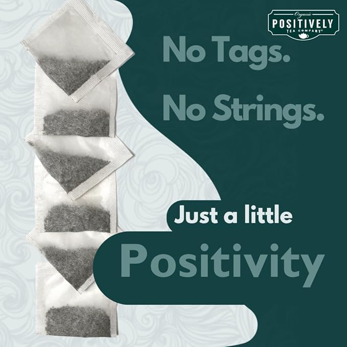 Organic Positively Tea Company, Spearmint Leaf Herbal Tea Bags, 100 Count, Eco-Friendly Tea Bags, Non-GMO