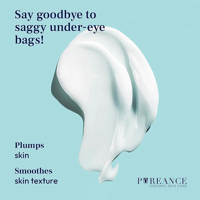 PUREANCE Organic Eye Cream for Dark Circles and Puffiness for Menopausal Skin I Anti Aging Eye Cream for Women with Kakadu Plum I Reduces Dark Circles and Under Eye Bags 0.5 Fl Oz