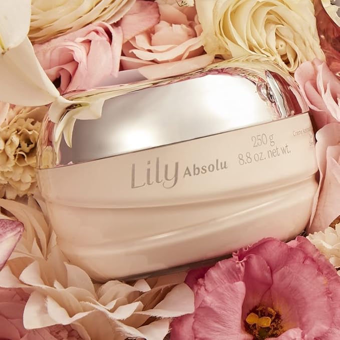 Lily Absolu Satin Hydrating Body Cream, 24 Hour Fragranced Body Butter for Dry Skin, 8.8 Ounce
