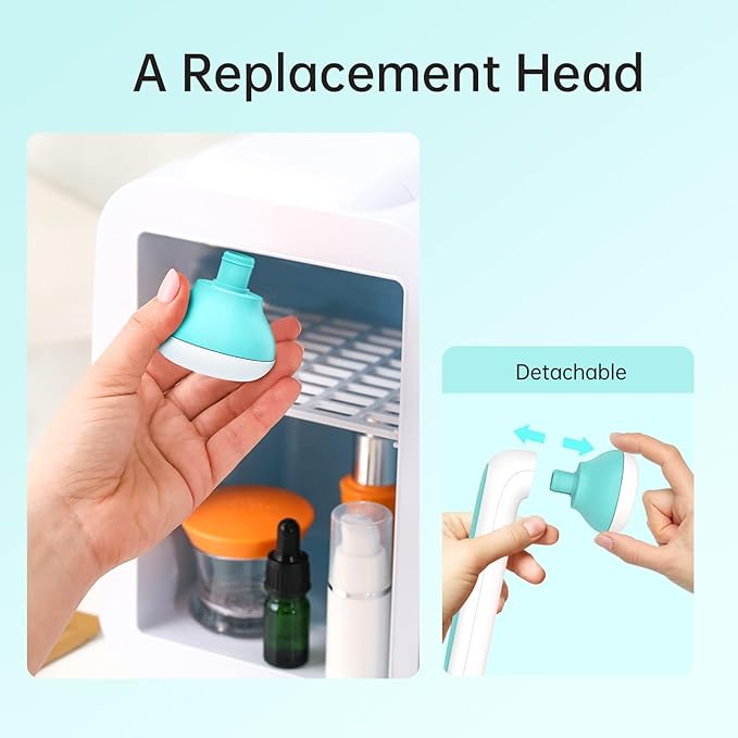 SOICY S40 Metal Ice Roller for Face Under Eye Ice Face Roller Massager for Migraine Pain Skin Care Tools for Whole Body Minor Injury Cold Compresswith 2 Stainless Steel Replacement Heads Blue