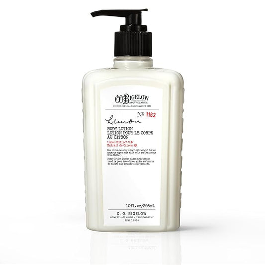 C.O. Bigelow Lemon Body Lotion No. 1162, Moisturizing Lotion for Dry Skin, Hands & Body with Shea Butter & Kuki Nut Oil, Lemon Scented, 10 fl oz