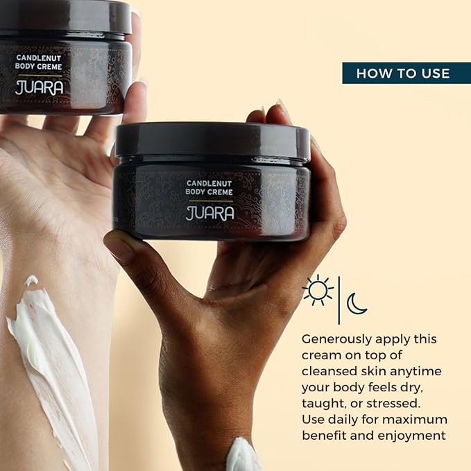 Juara - Candlenut Body Creme | Moisturizing Lotion | Dry Skin Hydration | Skin, Hands & Feet Cream | Soothing Skincare Balm | Cruelty Free, Paraben, Sulfate Free, Vegetarian | 7.5 oz
