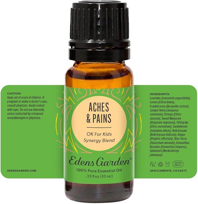 Edens Garden Aches & Pains OK for Kids Essential Oil Synergy Blend, 100% Pure Therapeutic Grade (Undiluted Natural/Homeopathic Aromatherapy Scented Essential Oil Blends) 10 ml