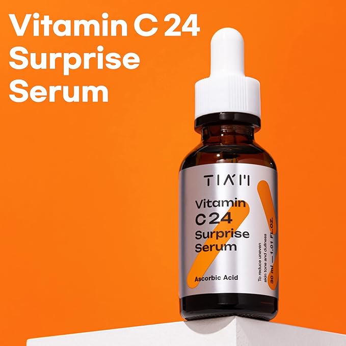 TIAM Radiance Boost Duo: Vitamin C24 Surprise Serum & Alpha-5 Mela Care Cream, Korean Skin Care Set