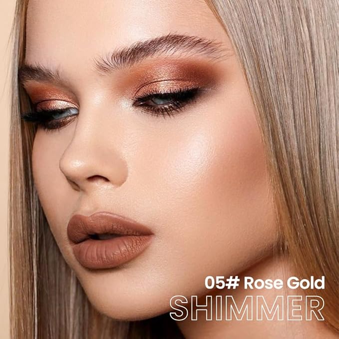 evpct Desert Gold Shimmer Cream Eye Shadow Brightener Sticks Set for Eyes, Desert Gold Shimmery Matte Pencil Eye shadow Applicator Stick Pen Palette Makeup Waterproof sombras en crema para ojos 06#