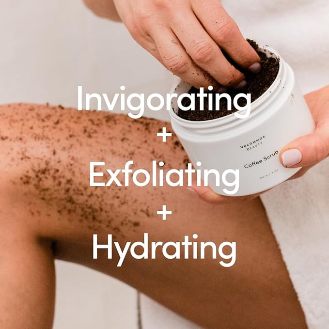 Coffee Scrub - Exfoliating and Hydrating Body Scrub - All Skin Types, Vegan, Cruelty Free, Fragrance Free, 9 OZ