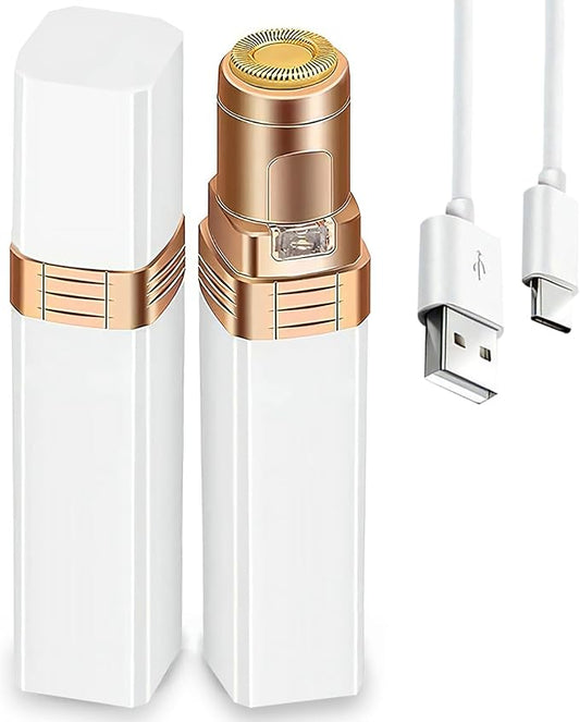 Facial Hair Remover, Women Facial Hair Removal Electric Facial Hair Trimmer Facial Hair Shaver Built-in Led Light for Lips Chin Cheeks Peach