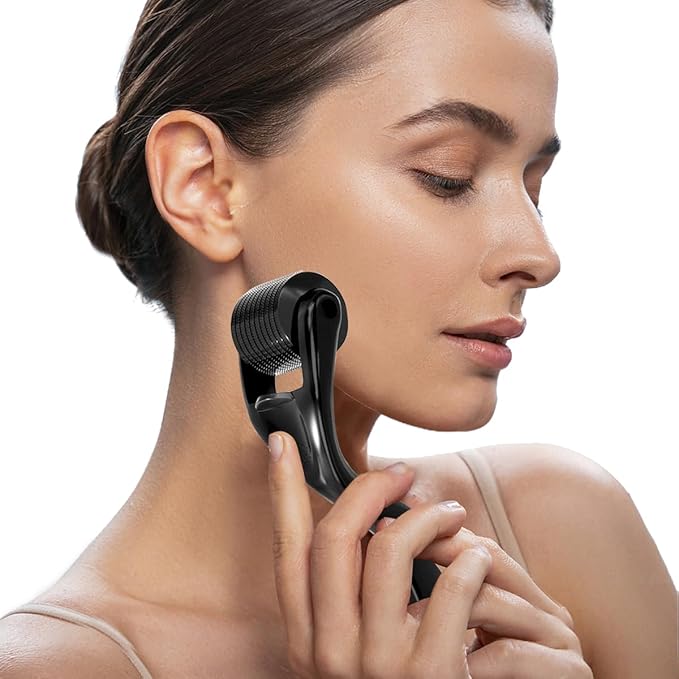 540 Titanium Derma Roller For Face Hair Beard，Scalp Derma Roller ，Beard Microneedle Roller，Personal Use Microneedling Roller Microdermabrasion Cosmetic Beauty Instrument Self-Care Gifts For Men Women