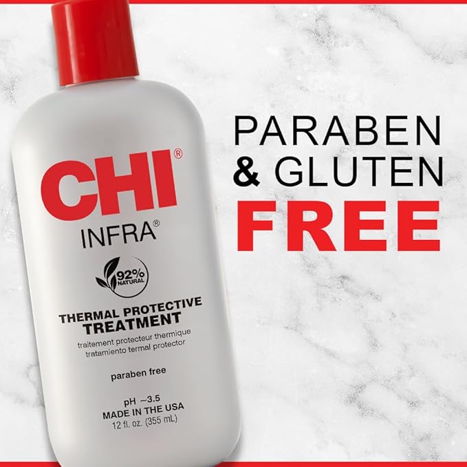 CHI Infra Thermal Protective Treatment, Hair Serum For Protecting Color & Adding Superior Shine & Softness, Hydrating Formula, Sulfate-free, 12 Oz