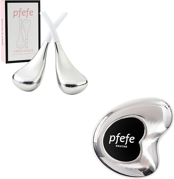 Cryo Sticks and Gua Sha Set, Esthetician Supplies Cooling Spa Globes Cold Roller with Storage Case