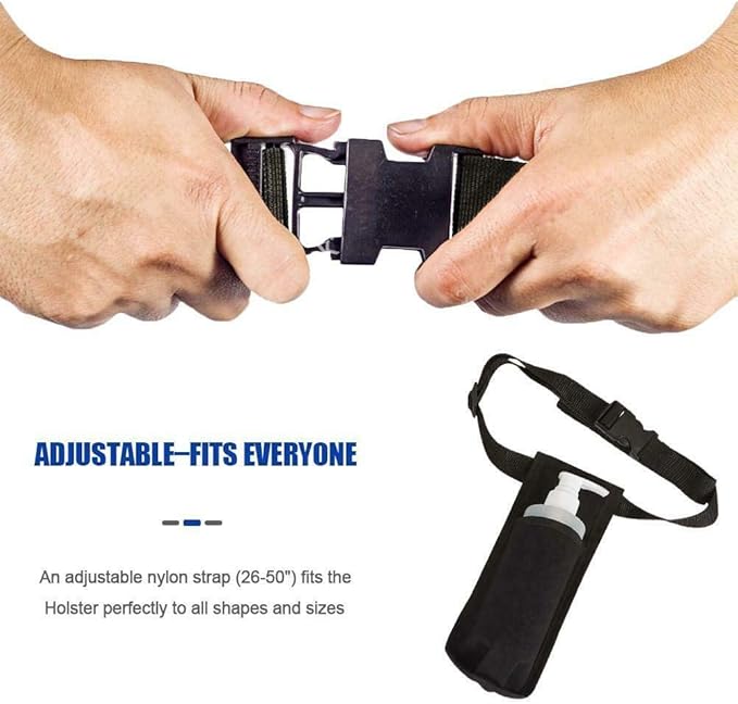 Massage Bottle Holster Durable Waist Pack, Single Bottle Holster Kit, Adjustable Strap,Heavy Duty Essential Oil Dispenser for Massage Practitioners (black)