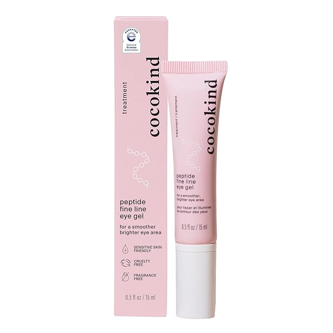 Cocokind Peptide Eye Gel, Lightweight and Hydrating Fine Line Treatment to Reduce Wrinkles, Made for Sensitive Skin, Fragrance Free, Cruelty Free, Vegan, .5oz