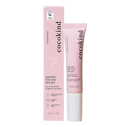 Cocokind Peptide Eye Gel, Lightweight and Hydrating Fine Line Treatment to Reduce Wrinkles, Made for Sensitive Skin, Fragrance Free, Cruelty Free, Vegan, .5oz