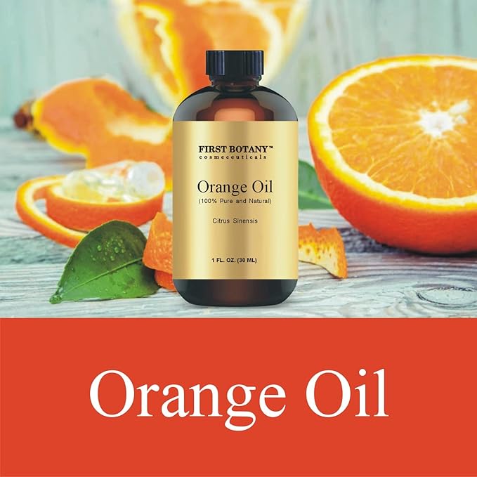 First Botany, 100% Pure Orange Essential Oil - Premium Orange Oil for Aromatherapy, Massage, Topical & Household Uses - 1 fl oz