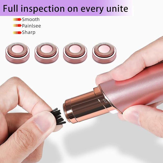 Facial Hair Remover Replacement Heads for Generation 1 Finishing Touch Flawless Facial Hair Removal Tool for Women,18K Gold-Plated Rose Gold 3 Count,First Generation by BECHY. (3 PCS Rose Gold)