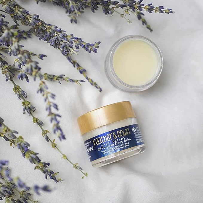 Feather & Down Sweet Dream Sleep Essentials Gift Set: 50ml Pillow Spray, 50ml Melting Shower Cream, 16g All-Purpose Sleep Balm & 50ml Sleep Butter, Vegan & Cruelty Free
