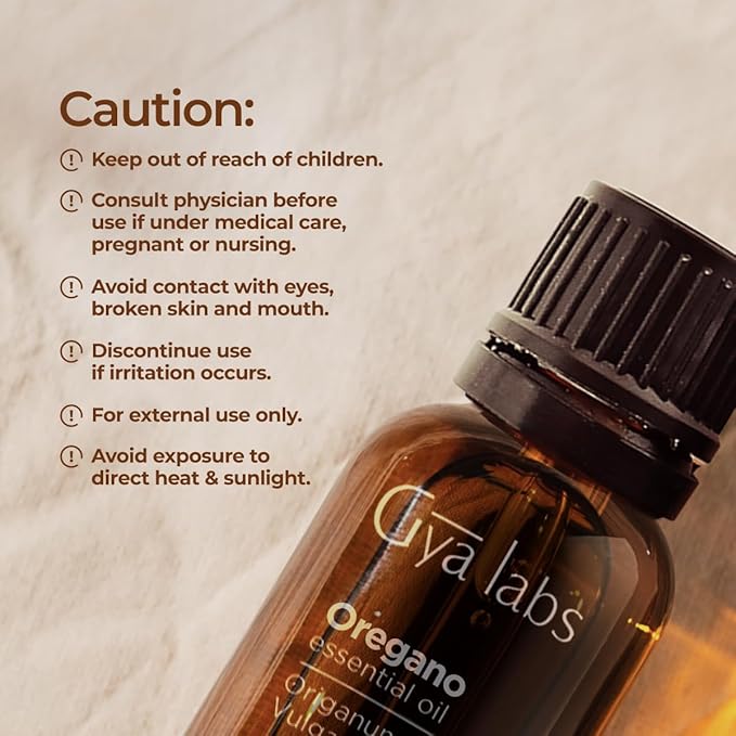 Gya Labs Oregano Essential Oil for Improved Self-Care - 0.34 Fl Oz - 100% Pure Natural Oregano Oil for Skin, Nails, Diffuser, Aromatherapy, DIY Candle Making - Fresh & Earthy Scent