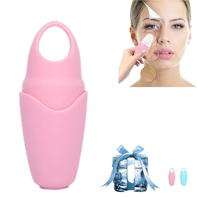 Ice Roller For Eye & Face,Beauty tools,Eye & Facial Roller,Remove Puffiness and Fine Lines, Shrink Pores,Reduce Acne and Lubricate the Skin. (Pink)