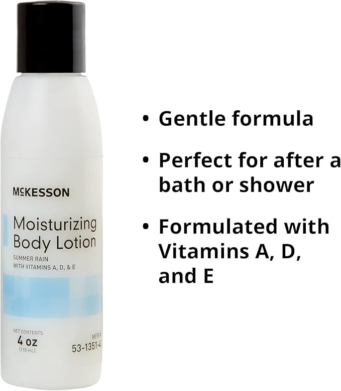 McKesson Moisturizing Body Lotion with Vitamins A, D, E, Summer Rain Scent, 4 oz, 1 Count