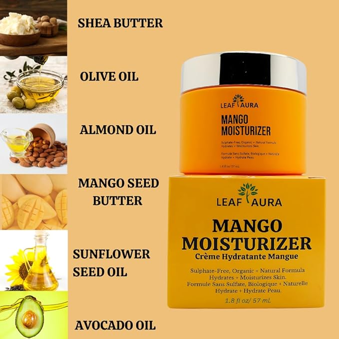 Daily Skin Care Products Combo- Comes with Cleanser, Vitamin C serum & Mango Moisturizer- Natural + Organic Formula- Made In Canada- For Men & Women (2 pack)