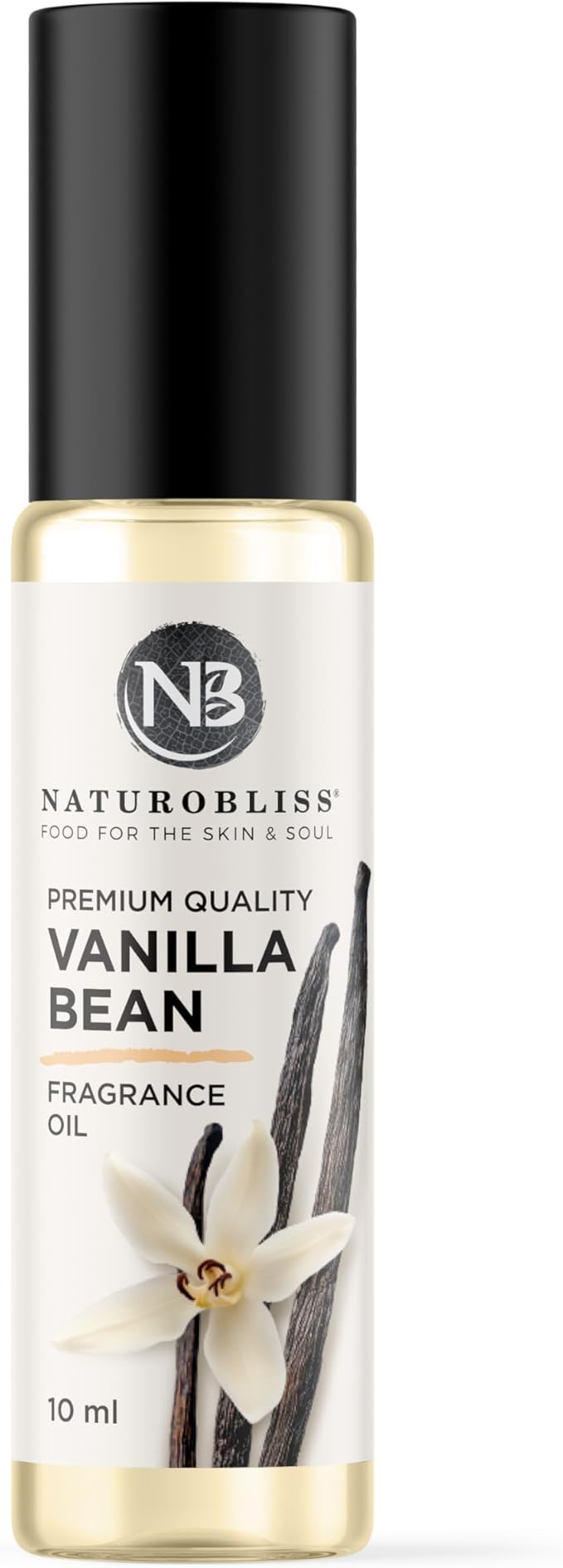 NaturoBliss Vanilla Perfume, Vanilla Fragrance Oil RollOn 10 ml 1Unit, Vanilla Bean, 0.33 Fl Oz (0.33 Fl Oz (Pack of 1), Vanilla)
