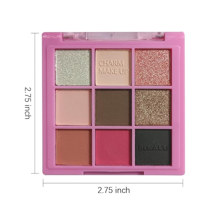 Eyeshadow Palette Makeup- 9 Colors Pink Bown Black Smoking Eyeshadow Palette Matte Shimmer Eye Shadow palettes Highly Pigmented Naturing-Looking Long Lasting (19#)
