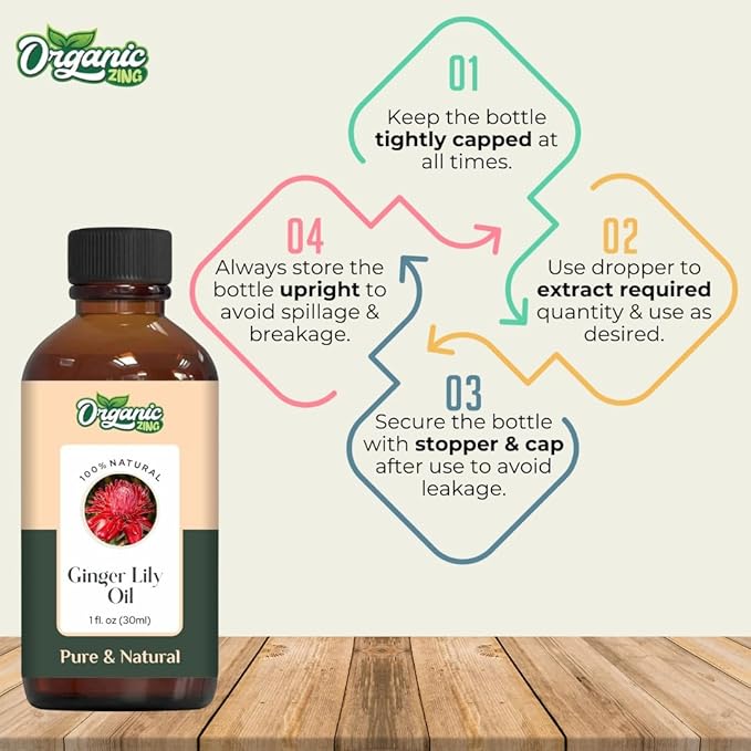 Ginger Lily (Hedychium coronarium) Oil | Pure & Natural Essential Oil for Skincare, Hair Care, Aroma and Diffusers- 30ml/1.01fl oz