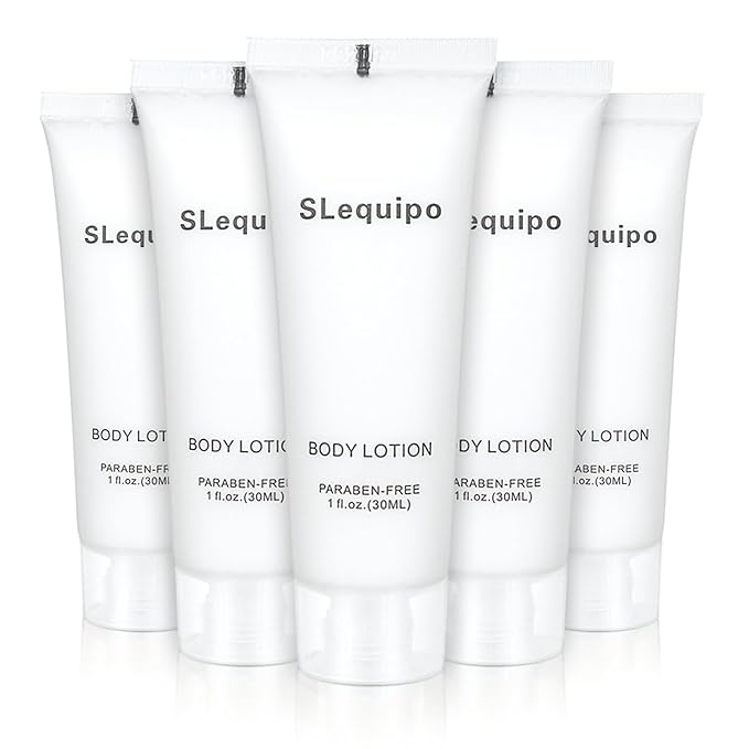 Travel Size Body Lotion Bulk (1 fl oz, 10 Pack), Refreshing Hotel Body Lotion, Mini and Small Size Body Lotion, Guest Hotel Toiletries in Bulk - Mini Body Lotion, Clear Container