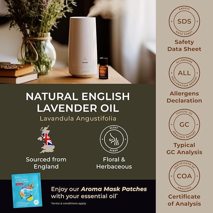 Gya Labs English Lavender Essential Oil for Diffuser - 0.34 Fl Oz - 100% Pure Natural English Lavender Oil for Skin, Hair & Candle Making Floral Herbaceous Scent