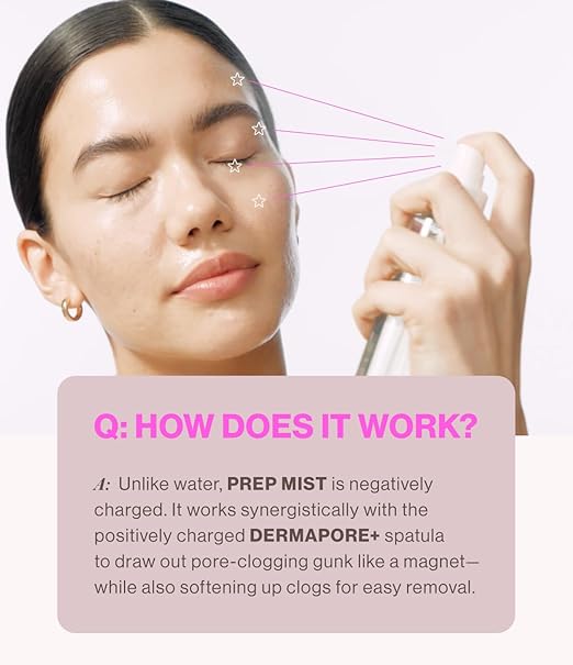 DERMAFLASH DERMAPORE+ Prep Face Mist, Mineral Facial Cleanser & Pore Minimizer for Face, 30ml