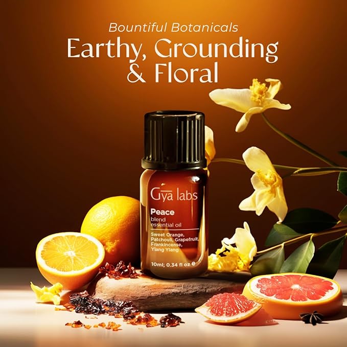 Gya Labs Peace Essential Oil Blend for Diffuser, Aromatherapy, Candle Making & DIY - Ingredients of Frankincense, Grapefruit & Patchouli (0.34 Fl Oz)