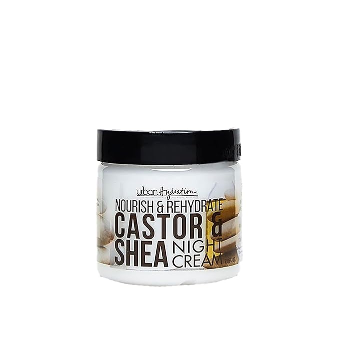 Urban Hydration Nourish and Rehydrate Castor and Shea Night Cream | Helps with Acne, Detoxes, Refreshes and Smooths Skin Overnight, Anti-Aging Benefits For All Skin Types | 2 Fl Ounces