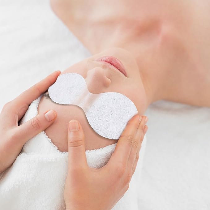 100 Sheets Disposable Eye Mask, Disposable Non Woven Eye Care Cotton Eyemask DIY for Skincare Spa Wrap Moisture Retention Cosmetic Facial Paper Toner, Serum, Or Lotion
