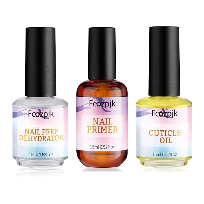 Nail Dehydrator and Nail Primer with Cuticle Oil Set, Air Dry Bonding Primer for Acrylic Nails No Lift, Acid-free Prep Dehydrator, Natural Cuticle Oil for Nails, Manicure Accessories