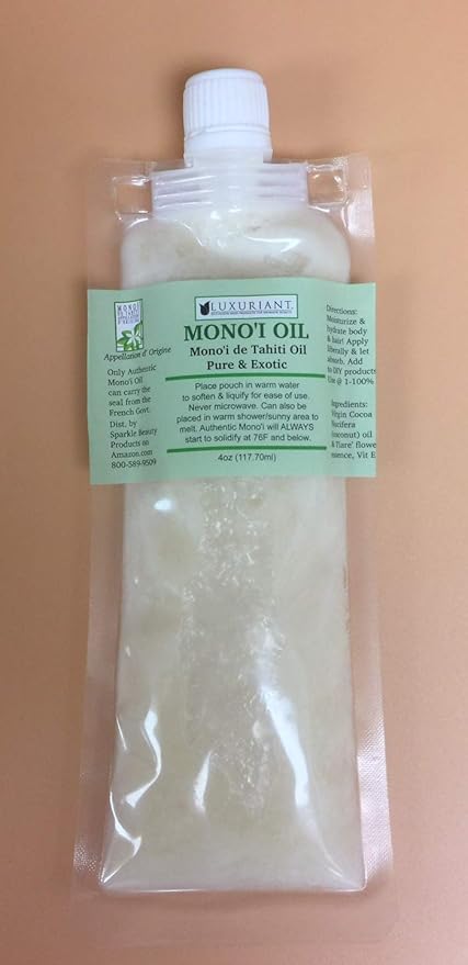 Luxuriant Monoi de Tahiti Oil, Pure & Exotic Body Oil, Natural Moisturizer, All Natural, Concentrated (4 oz)