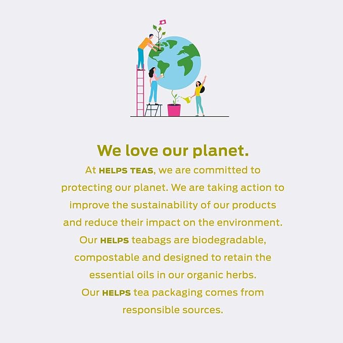 HELPS TEAS | Helps Ginger Lemon Tea | Organic herbal blend of Ginger and Lemongrass that promote a healthy digestion Naturally Caffeine-free| 16 Tea Bags - Pack of 3 |