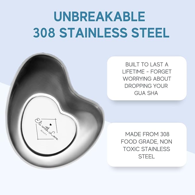 Premium Ice Roller for Face with Carry Case & Advanced Stainless Steel Gua Sha with Silicone Zip Carry Case