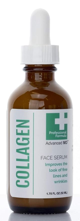 Collagen Face Serum Moisturizer For Wrinkles & Fine Lines Professional Formula To Lift & Firm By Targeting Lost Skin Elasticity. Soy Extract, Antioxidants, Peptides, 1.75 Fl Oz