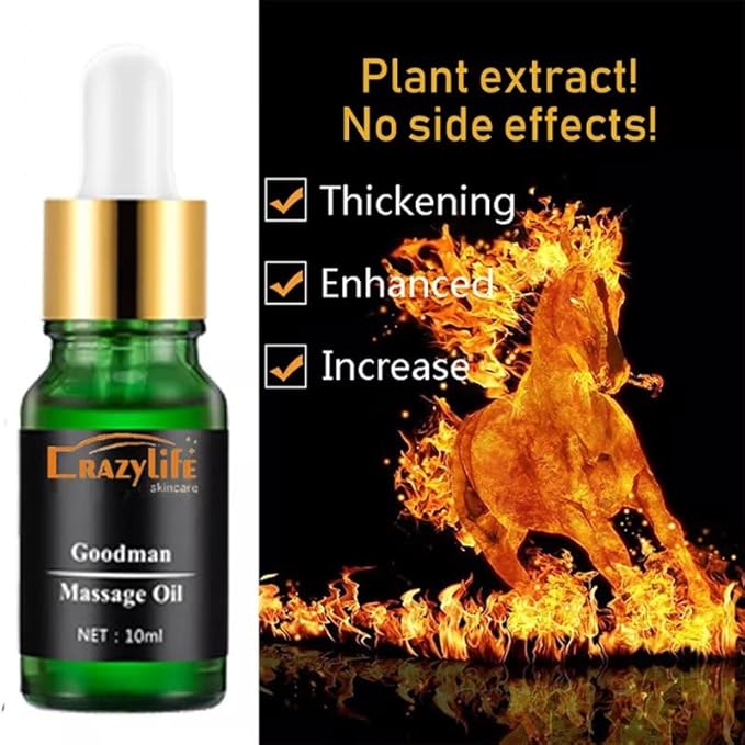 Massage Oil Enlargement Oil Increase Enlarge Gel Thicker Longer Stronger Large Size Enlarger Cream BLSEX for Men (F094-GOODMAN Oil)