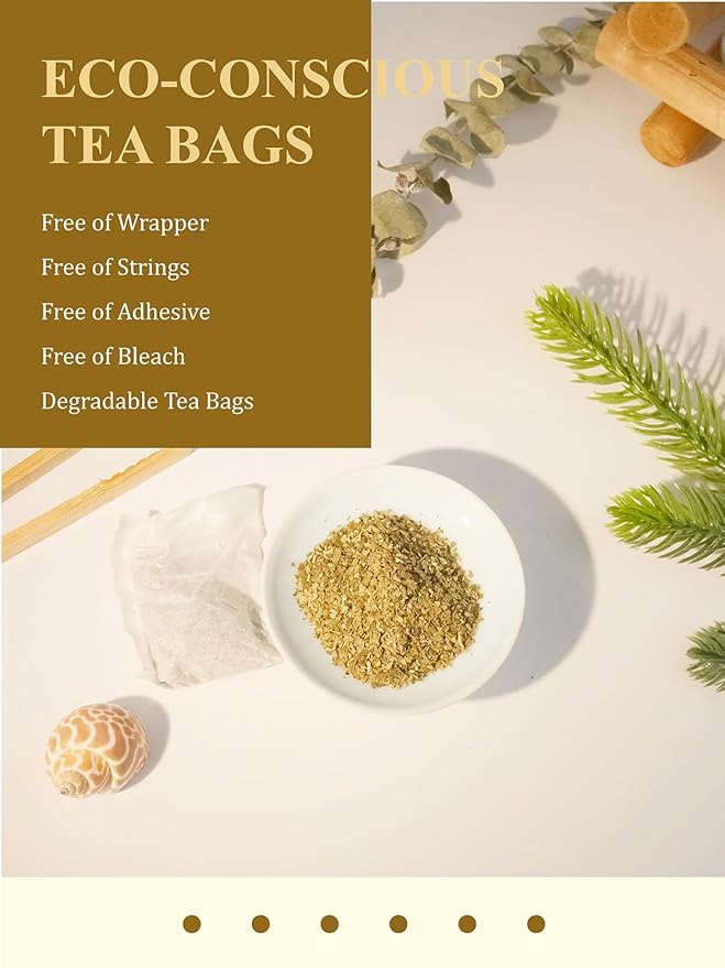 GLDNT Organic Ginkgo Biloba Tea, Dried Ginkgo Biloba Leaves, Mild & Smooth Flavor, Caffeine Free, 100 Count