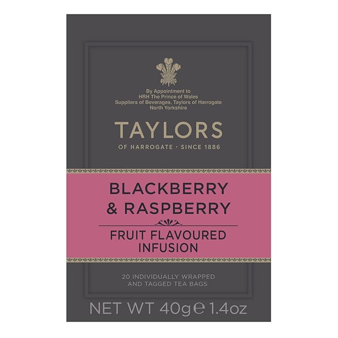 Taylors of Harrogate Blackberry & Raspberry Herbal Tea, 20 Teabags