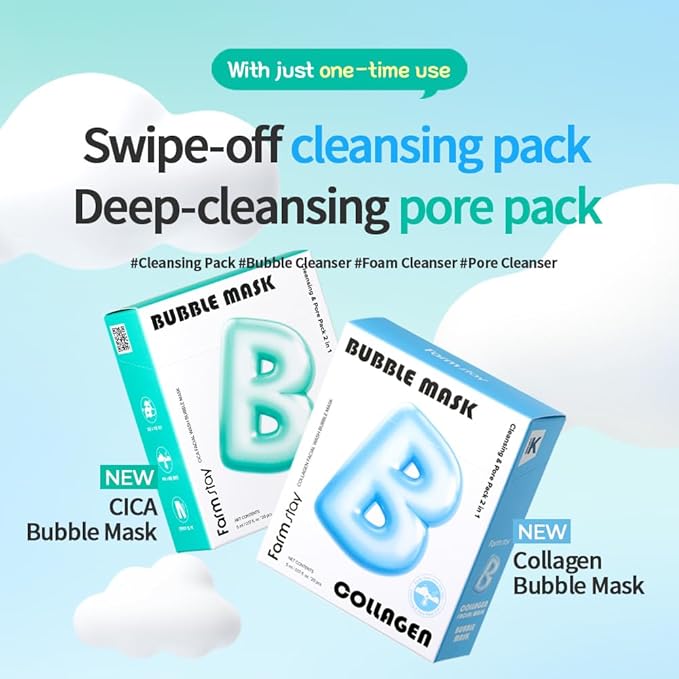 Cica Facial Wash Bubble Mask, Korean Pore Cleanser for Blackheads, Exfoliator Dead Skin Cells, Deep Cleansing & Hydrating, Non-Irritating & Soothing for Sensitive Skin, For Men & Women, 20 pcs