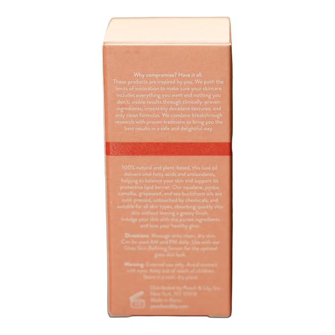 Peach & Lily Pure Beam Luxe Oil | 100% Natural & Plant-Based | Nourishing Squalane, Jojoba, & Sea Buckthorn | Cold-Pressed Antioxidant-Rich Formula | 30 ml / 1 fl. oz.